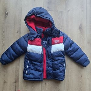 Reebok Boys' Color Blocked Long Sleeve Puffer Jacket Coat Winter Size 5 6